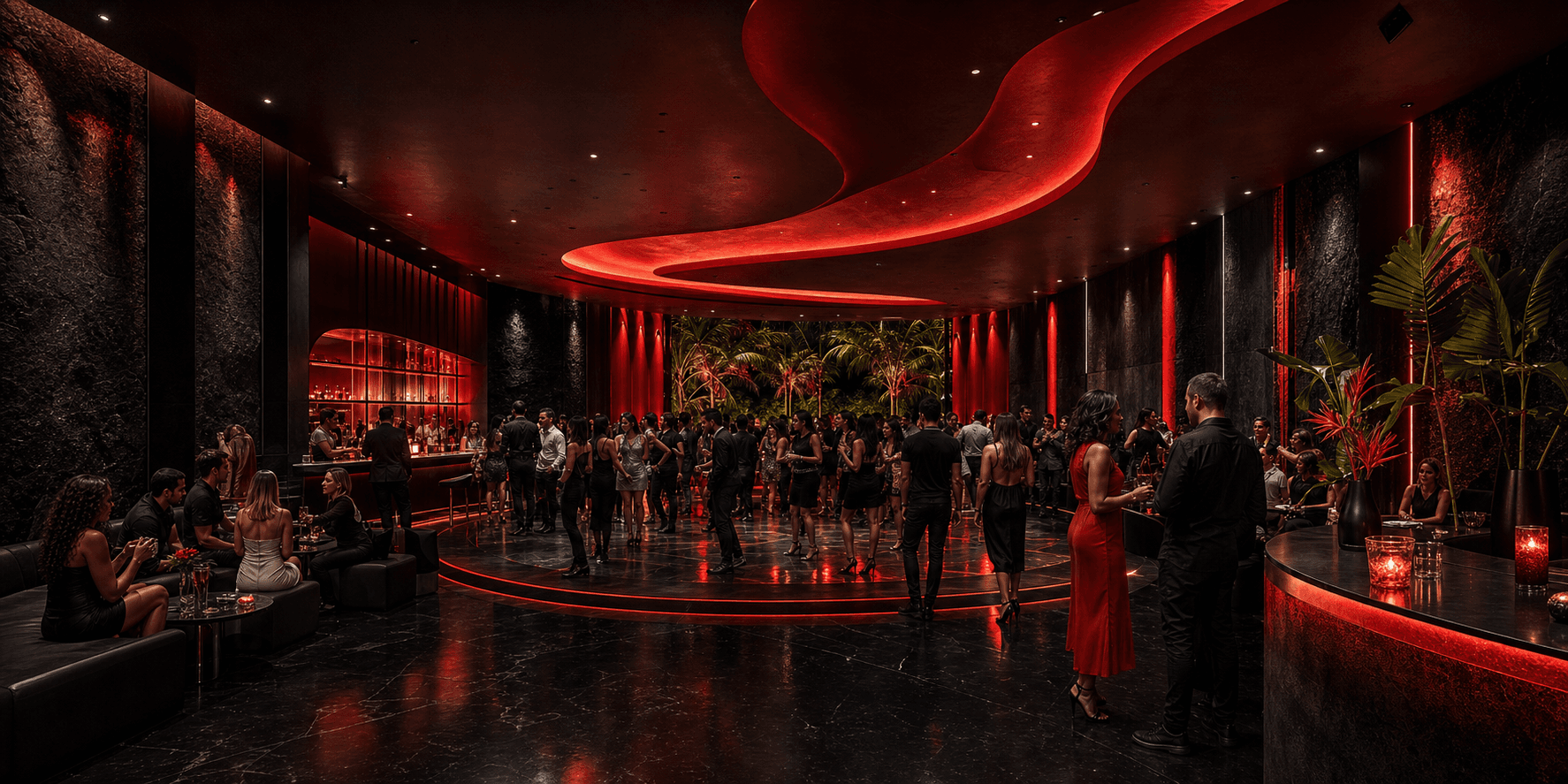 Representação artística da atmosfera interna da Bataclan